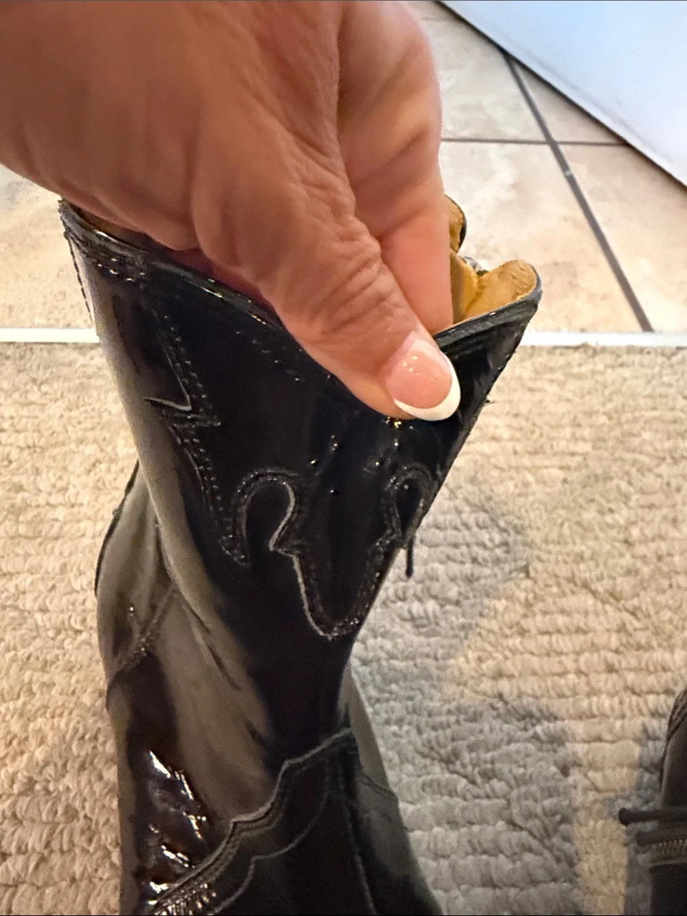 Free People Women's Black Patent Leather Western Ankle Boot